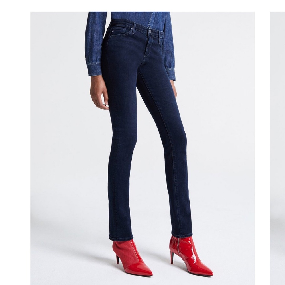 AG Dark-washed Slim Boot Jeans